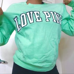 💙Victoria Secret PINK mint crew neck💚